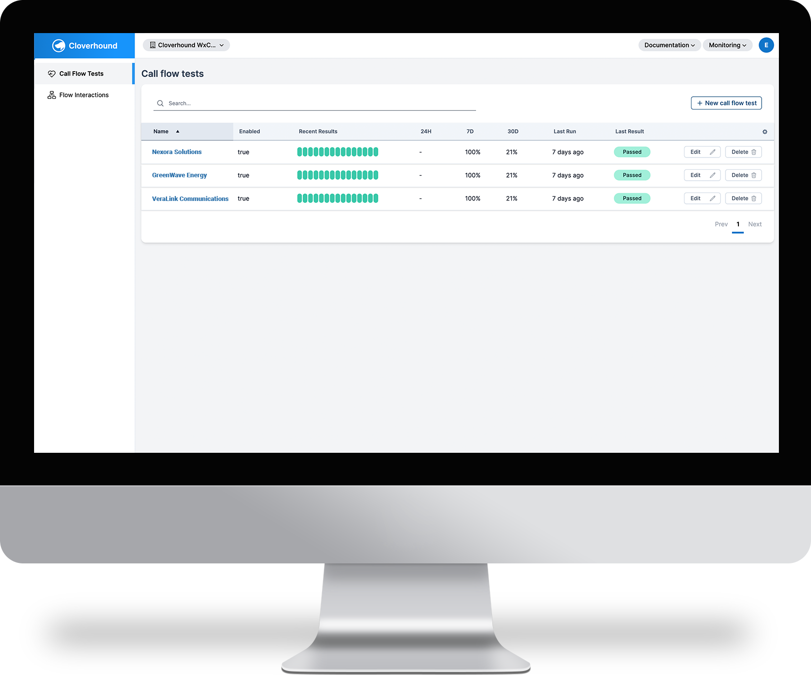 Interface do módulo de monitoramento